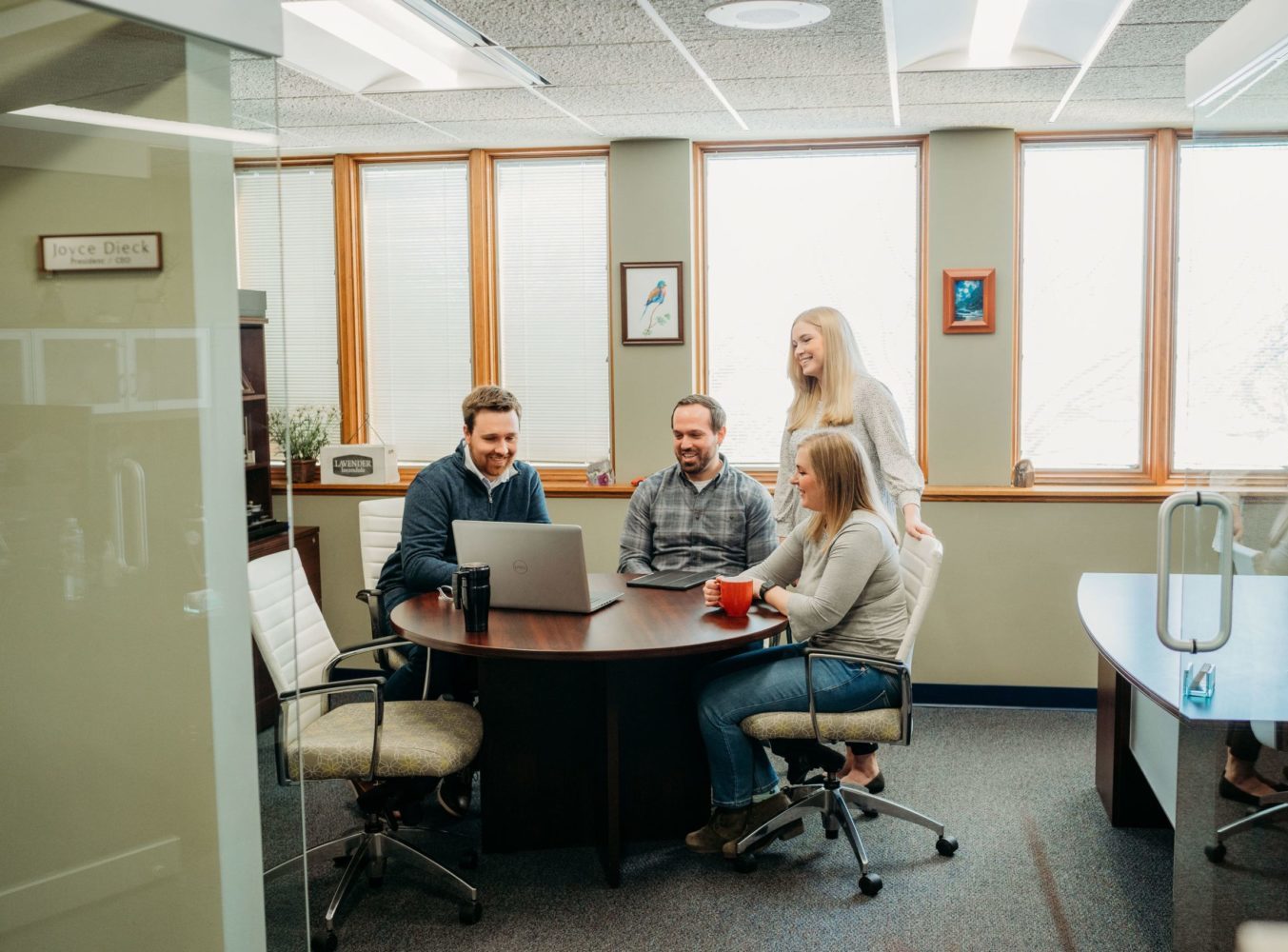 Networkers funding team in office