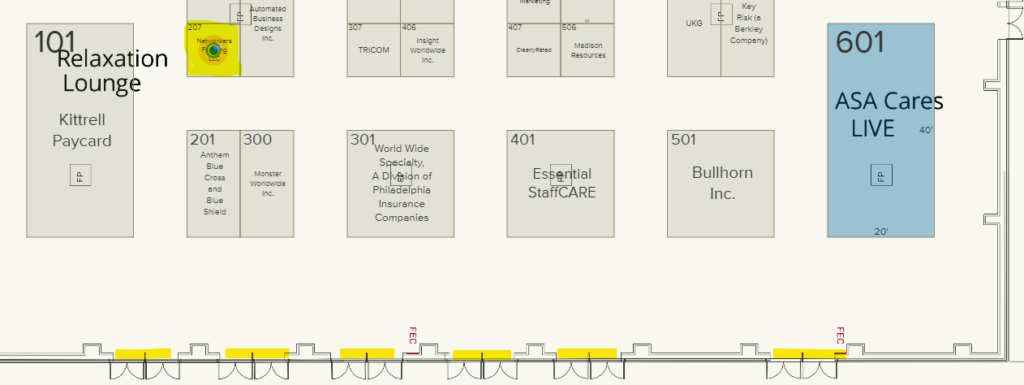 Location of Booth 207 at Staffing World